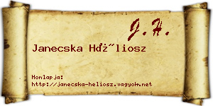 Janecska Héliosz névjegykártya